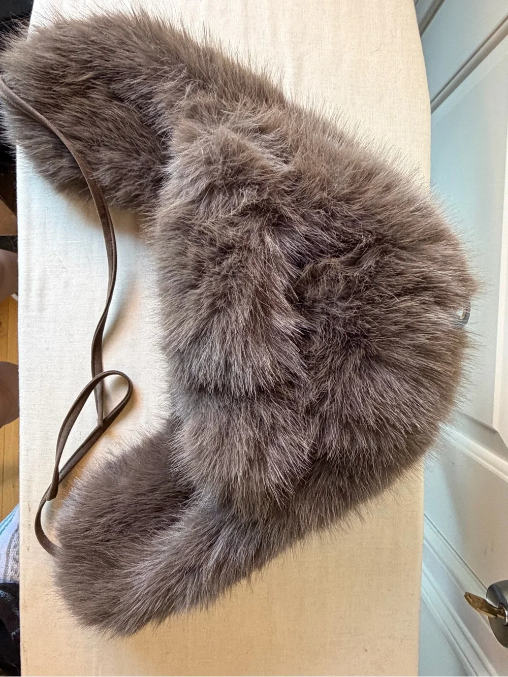 Faux Fur trapper style hat- Taupe Brown